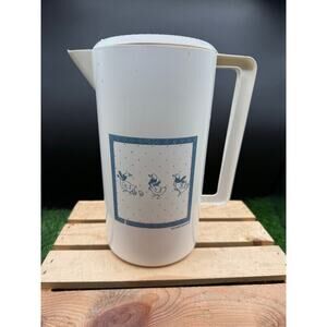 Retro 60s–70sSchmidt Cannon Plastic Pitcher with White Lid/Blue Design